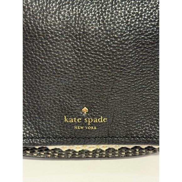 Kate Spade NY Cobble Hill Straw Abela Crossbody, Black Pebble Leather - Picture 4 of 11